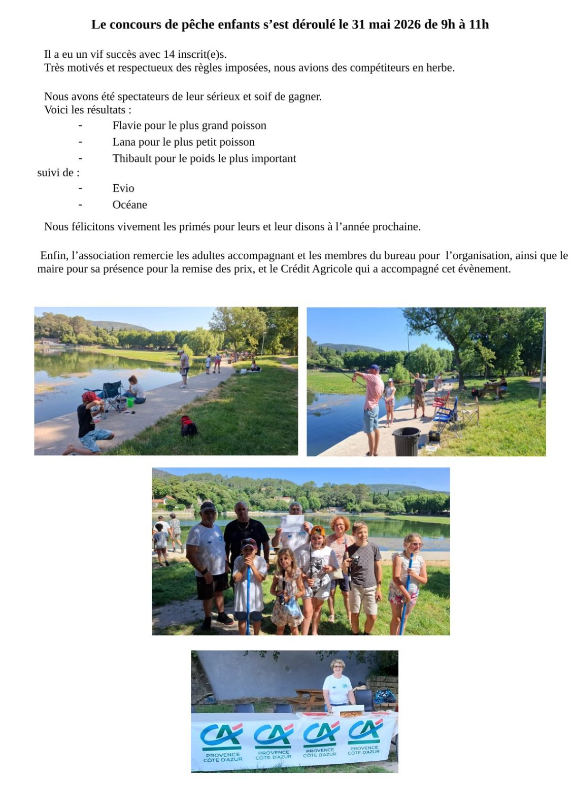 Concours enfants du 31 Mai 2026